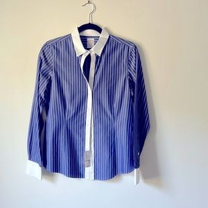 Brooks Brothers blue and white pin striped button down shirt